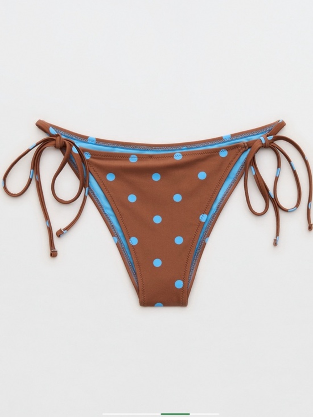 NWT Aerie Brown Polka Dot Tie-Side Cheeky Bikini Bottom